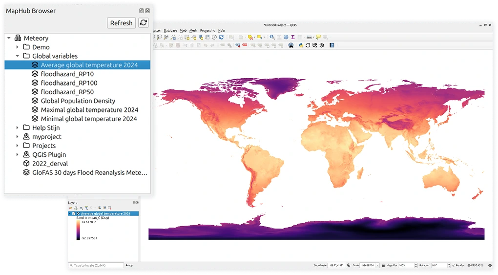 Maphub.co QGIS browser